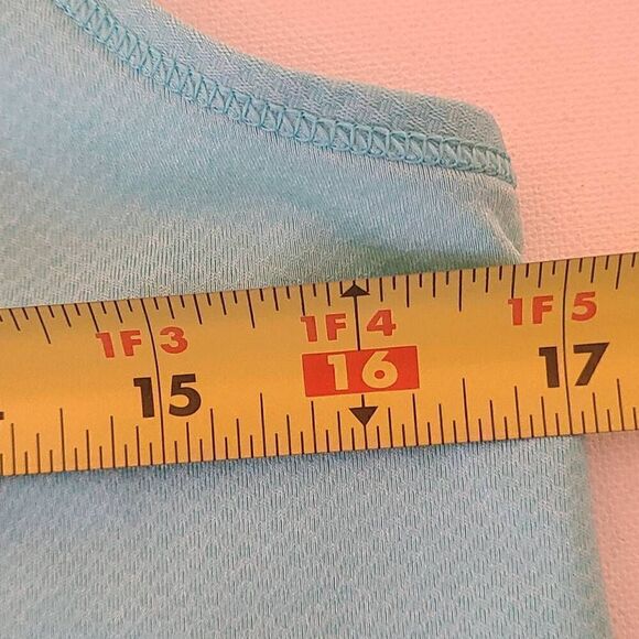 Under Armour Womens Racerback Center Back Pleat Cinched Hem Tank Top Aqua Small - Picture 5 of 7